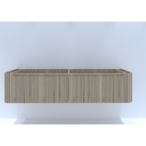 H&R badmeubelen Juice Wastafelonderkast - 180x45x40cm - afgeronde hoeken - 3D-front - 2 lades - geïntegreerde greep - french oak SW867726