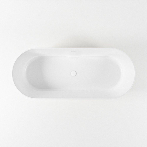 MONDIAZ NOBLE baignoire îlot - 180x75cm - solid surface - lin mat / talc (beige / blanc) SW491431