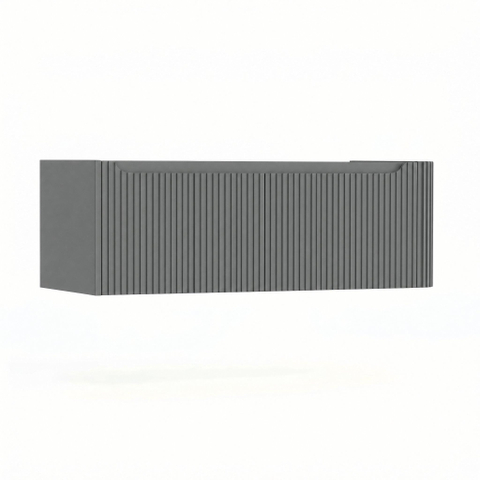 H&R Badmeubelen Juice Wastafelonderkast - 120x45x40cm - rechterhoek afgerond - 3D-front - 2 lades - geïntegreerde greep - petrol mat SW1259976