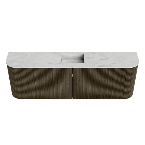 Mondiaz JOYA-DLUX Meuble de salle de bains 123,2cm - arrondis gauche et droite couleur Shadow - Vasque FAYE position Milieu Sans trou de robinet couleur Opalo SW1422968