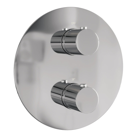 BRAUER Chrome Edition douche thermostatique encastrée - 3 voies - rond - ensemble 85 - douche principale de 20 cm - bras mural droit - douchette à main - flexible de douche - barre de douche intégrée - chrome SW1158976