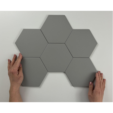 SAMPLE Terravito Bereno wand- en vloertegel - 15x17cm - 9mm - Zeshoek - Grijs mat glans SW736052