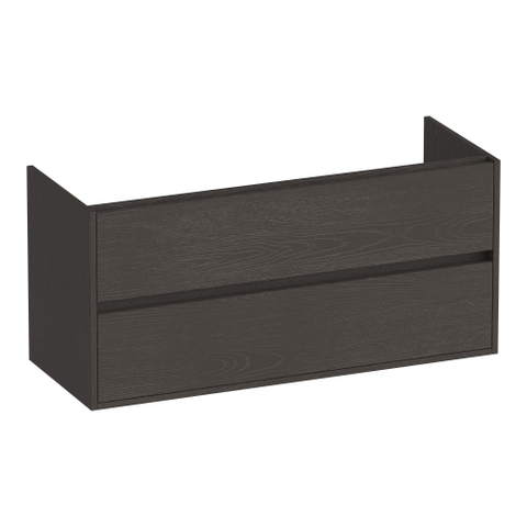 BRAUER Adore meuble sous-lavabo - 120x46x55cm - 2 tiroirs à fermeture en douceur - sans poignée - 2 découpes pour siphon - Timber Anthracite SW1198283