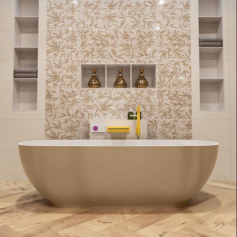 MONDIAZ ROCK Baignoire îlot - 170x70cm - couleur Plata / Talc SW1015106