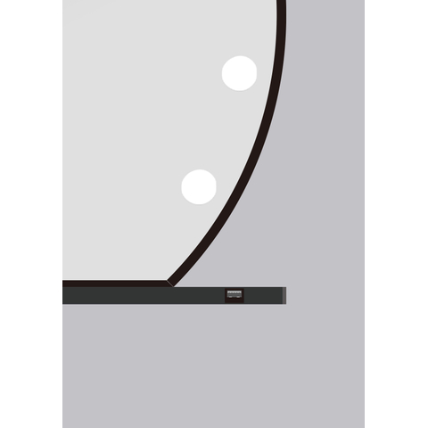 Saniclass Spotlight miroir – demi-rond – 80 x 72 cm – Éclairage LED – commande tactile – Metal Black brossé SW1210979