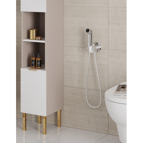 Hansgrohe Bidet - handdouche - 1jet S - ecosmart - voor koud water - met porter en doucheslang - 125 cm - mat zwart SW1418330