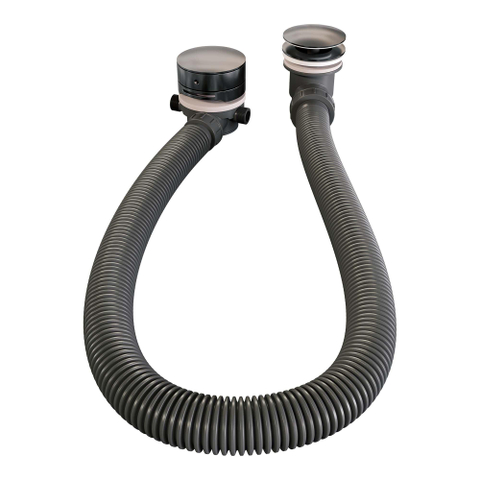 Brauer Gunmetal sculpture encastré - garniture de baignoire - 3 boutons sculptés - douchette à main barre 1 fonction - avec système vidage remplissage - PVD - gunmetal brossé SW715944