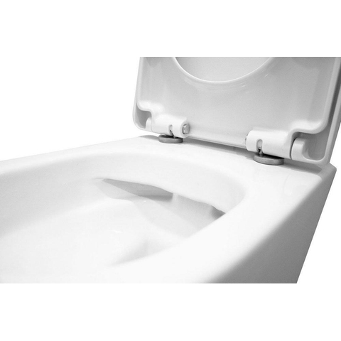 Wiesbaden Vesta wandcloset rimless met Vesta toiletzitting softclose en quick release glans wit SHOWROOMMODEL SHOW26674