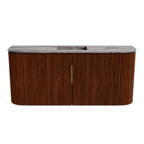 Mondiaz JOYA-DLUX 93.2cm toiletmeubel - ronding links en rechts kleur Ruby - Wastafel FAYE positie Midden Zonder kraangat kleur Sombra. SW1425717