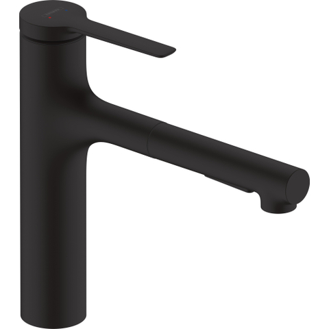 Hansgrohe Zesis m33 1 greeps keukenkraan - 640 uittrekbare. vuistdouche - 2jet - sbox lite - mat zwart SW971424