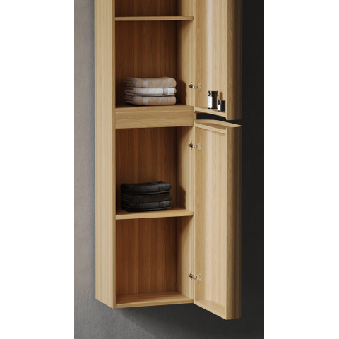 Royal Plaza Terra Armoire haute - 170x35x40cm - 2 portes - coins arrondis - sandwood (chêne clair) SW1418394