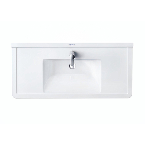 Duravit Starck 3 Wastafel - 105x48.5cm - 1 kraangat overloop - wit 0314048