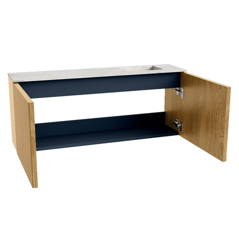 Mondiaz JOYA-DLUX 100cm toiletmeubel - kleur Oak - Wastafel FAYE positie Rechts 1 kraangat kleur Opalo. SW1422129