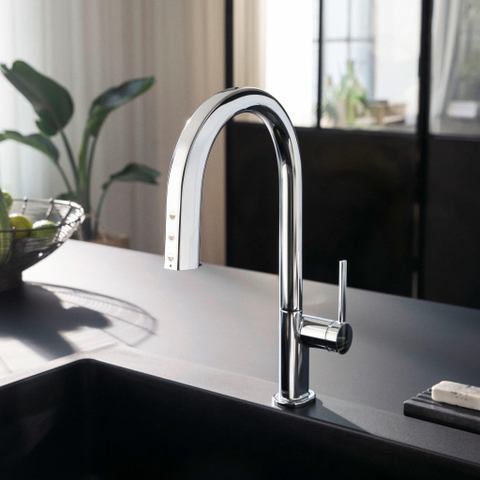 Hansgrohe Aqittura M91 SodaSystem 210, uittrekbare uitloop 1jetsBox, starter set chroom SW1567464