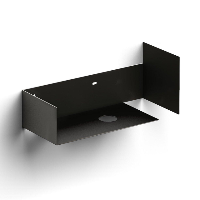 Clou Vale Open Kast - 46x19x18.5cm - links - met handdoekhouder - zwart CL/07.36.161.21.L
