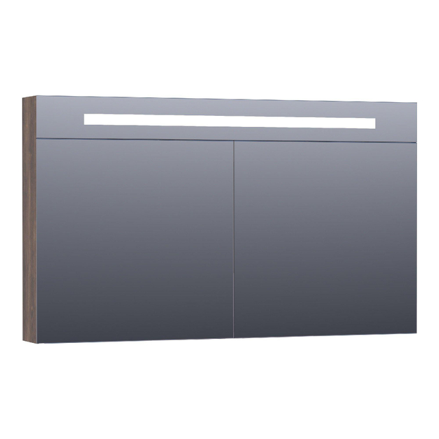 Brauer Promise Deluxe spiegelkast - 120x70x15cm - met directe verlichting - 2 dubbelzijdige spiegeldeuren - Grove SK-PRD120GR