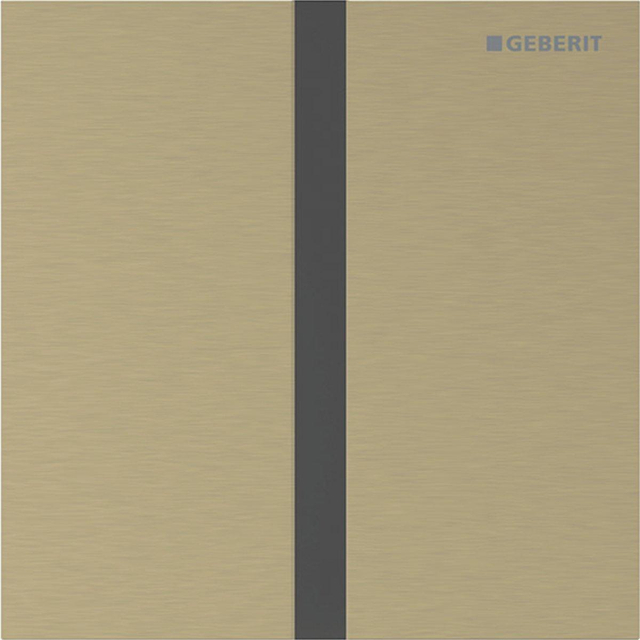 Geberit type 40 urinioir bedieningsplaat - batterij - vierkant - messing geb,easy t.cl 116.237.QF.1