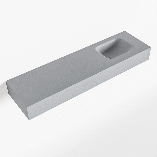 Mondiaz LEX Fontein - 110x30x12cm - wasbak Rechts - zonder kraangaten - solid surface - Plata F52124Plata