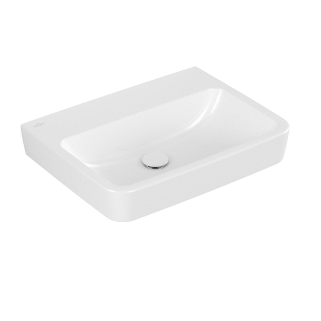 Villeroy & Boch O.novo wastafel zonder kraangat 60x46cm zonder overloop ceramic+ wit 4a4163r1