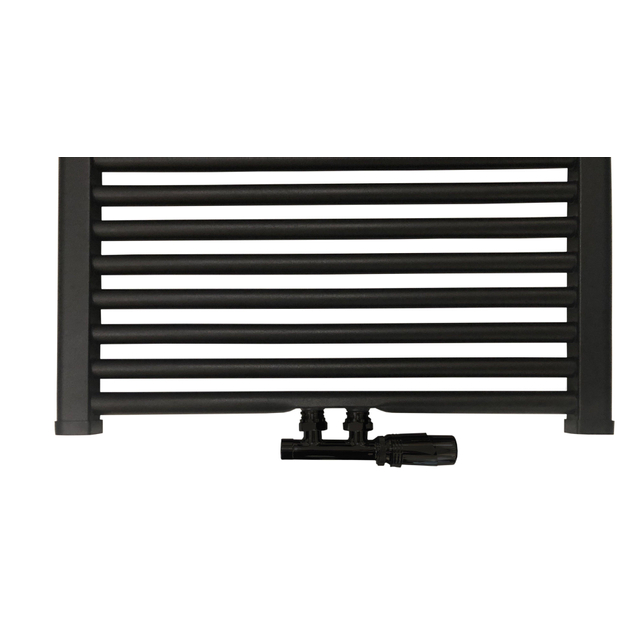Best Design Nero-Luxeuniversele radiator aansluitset midden onder haaks zwart mat 4009900
