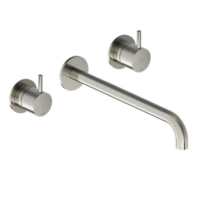 Hotbath COBBER Afbouwdeel tbv Inbouw wastafelkraan 25cm uitloop GN Geborsteld nikkel CB105TEXT25GN