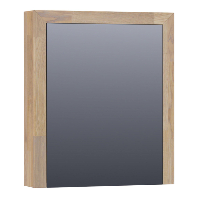 BRAUER natural wood Spiegelkast 60x70x15cm 1 linksdraaiende spiegeldeur hout grey oak 70451L