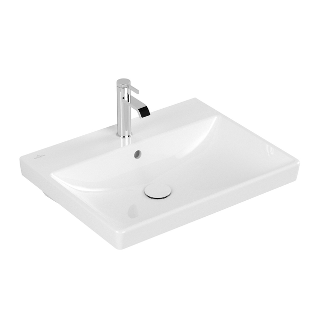 Villeroy & Boch Avento meubelwastafel 60x47cm 1 kraangat met overloop ceramic+ wit 415860r1