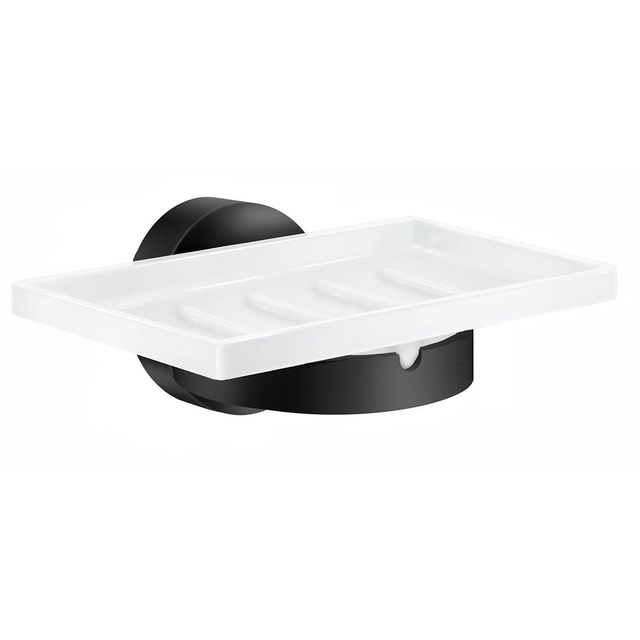 Smedbo Home Zeepschaal - wandmodel - mat zwart/porselein HB342P