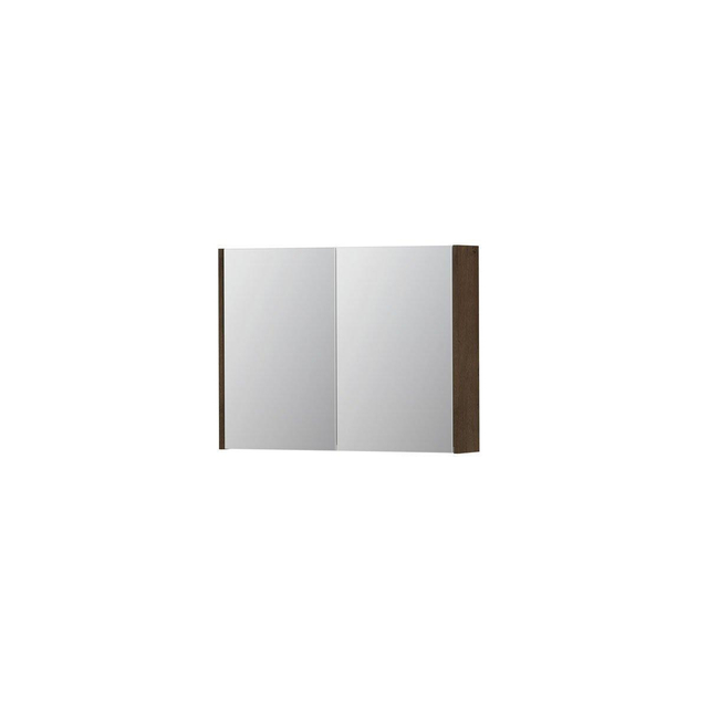 INK SPK1 Spiegelkast 80x14x60cm 2 deuren dubbelzijdige Spiegel schakelaar en stopcontact MDF Fineer 