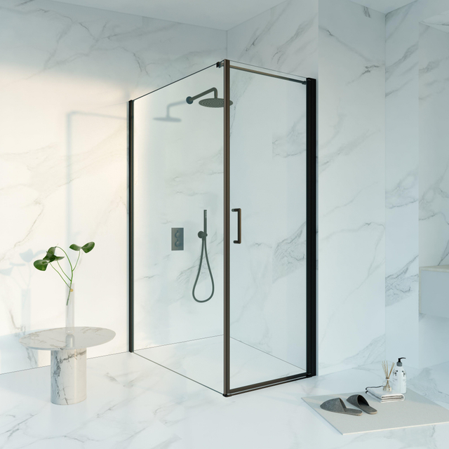 Fortifura Galeria Douchecabine - 70x140x200 - Profiel veiligheidsglas - anti kalk - mat zwart SW1122474/SW797916/SW797905