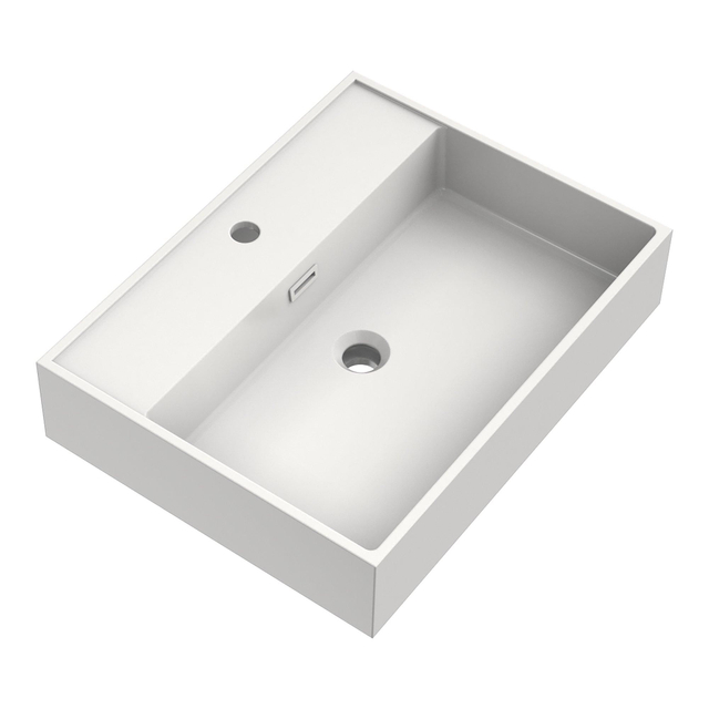 BRAUER Gravity wastafel 60 met 1 spoelbak en 1 kraangat mineraalmarmer zijdeglans wit WT-GV601ZW