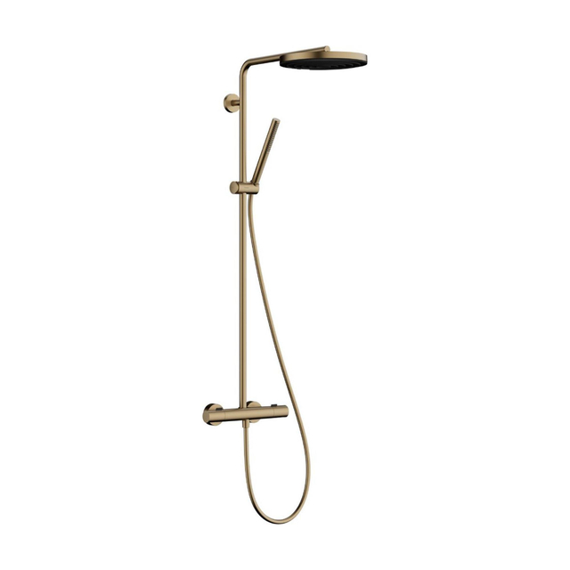 Hansgrohe Pulsify S Puro Thermostatische Regendoucheset - 26cm - ronde hoofddouche - staafhanddouche - brushed bronze (brons) 24222140