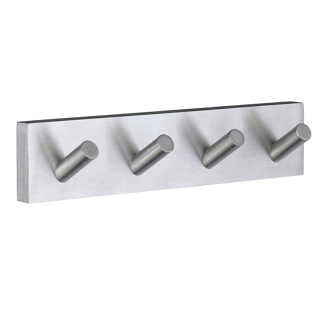 Smedbo House Handdoekhaak - 18x4cm - 4 haken - geborsteld chroom RS359