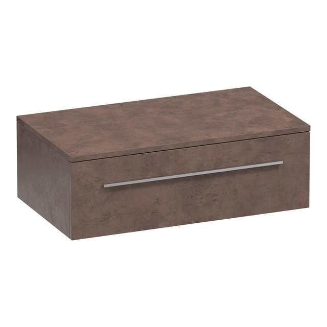 Saniclass Sharp Wastafelonderkast - 80x46x27cm - 1 softclose lade - zonder greep - zonder sifonuitsparing - topblad MFC - Rusty OK-SHO80RU