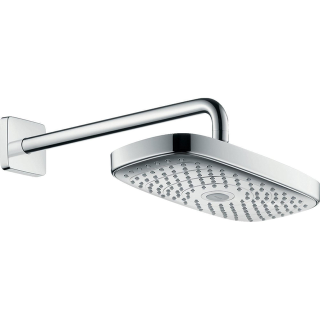 Hansgrohe Raindance select e 300 2jet hoofddouche wand + Hansgrohe Croma Select E PorterS badset + Axor Fixfit muuraansluitbocht chroom - OUTLET UDEN 27385000