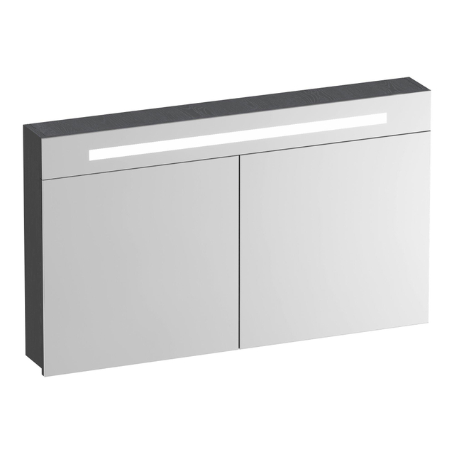 Brauer Promise spiegelkast - 120x70x15cm -- met verlichting 2 spiegeldeuren Timber Grey SK-PR120TG