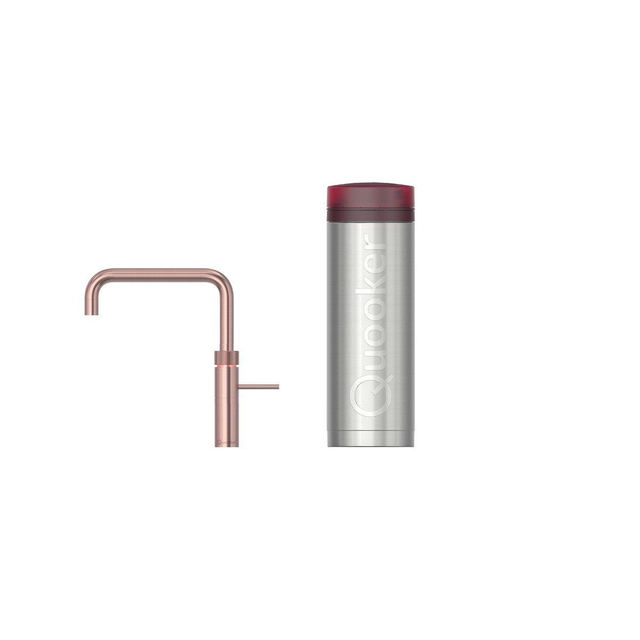 Quooker Fusion Square kokendwaterkraan draaibare uitloop PRO3 reservoir Warm-kokend water rosé koper