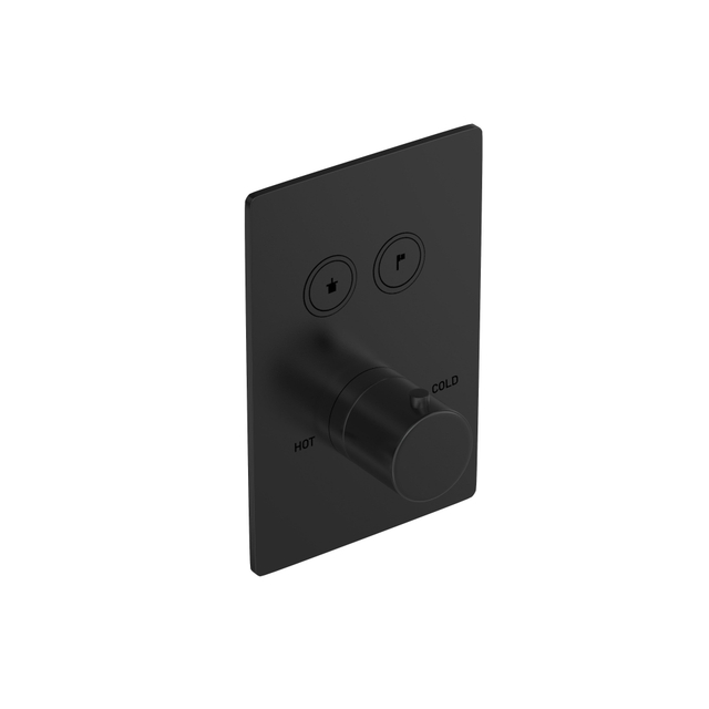 Hotbath COBBER Afbouwdeel Inbouwthermostaat 2 druk knoppen Geborsteld zwart PVD PB009QEXTMBP
