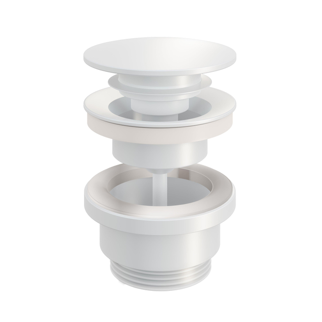 Hotbath Pal clickplug met schroef rond wit mat P710WH