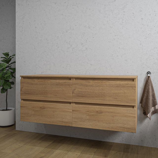 Adema Chaci Badkameronderkast - 140cm - 4 lades - greeploos - excl. topblad - kaneel 2xSW1171416