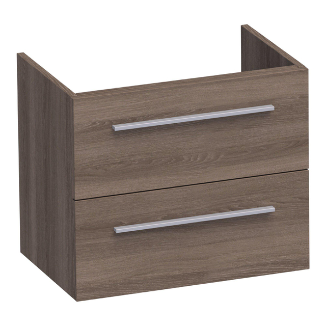 Saniclass EX Small WastafelOnderkast - 60x39x50cm - 2 softclose lades - zonder greep - 1 sifonuitsparing - MFC - legno viola 1125