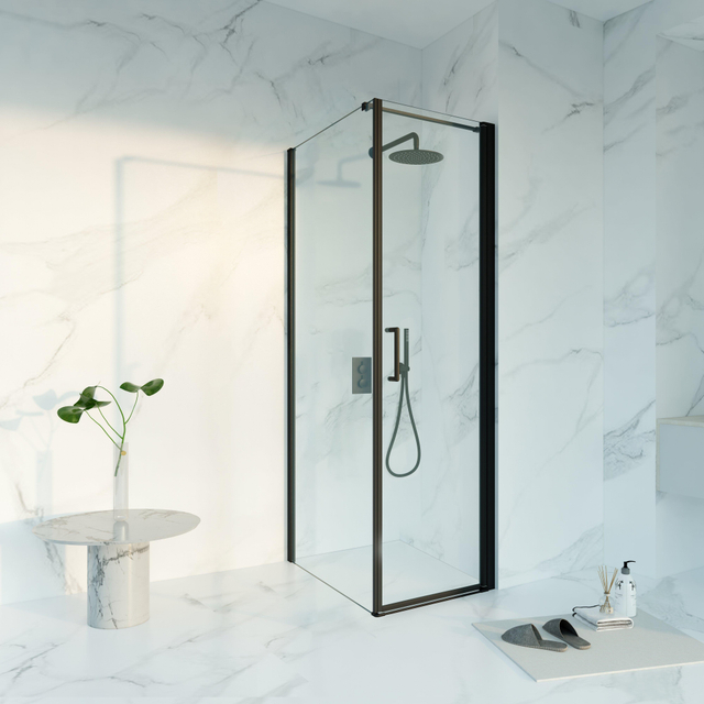 Fortifura Galeria Douchecabine - 60x80x200 - Profiel veiligheidsglas - anti kalk - mat zwart SW1122468/SW797914/SW797905