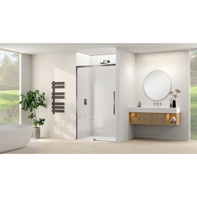 Van Rijn Products ST09 Schuifdeur vast deel - 137.5x200cm - helder glas - soft-close - incl. Gunmetal Geborsteld ST09300140HEGM