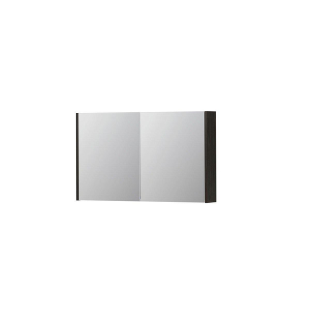 Ink SPK1 Spiegelkast - 100x14x60cm - 2 deuren - dubbelzijdige Spiegel - schakelaar en stopcontact - MFC Intens eiken 1110669