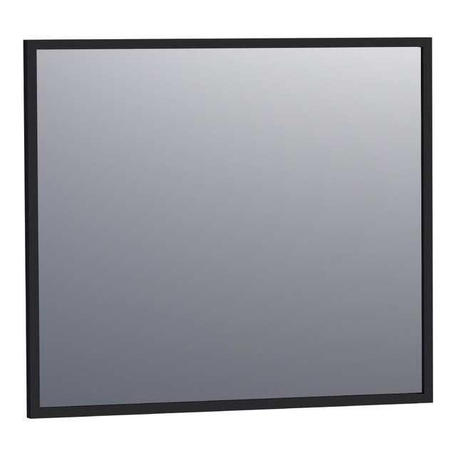 Brauer Onyx spiegel - 80x70cm - rechthoekig - zwart geborsteld frame SP-ON80RHZ