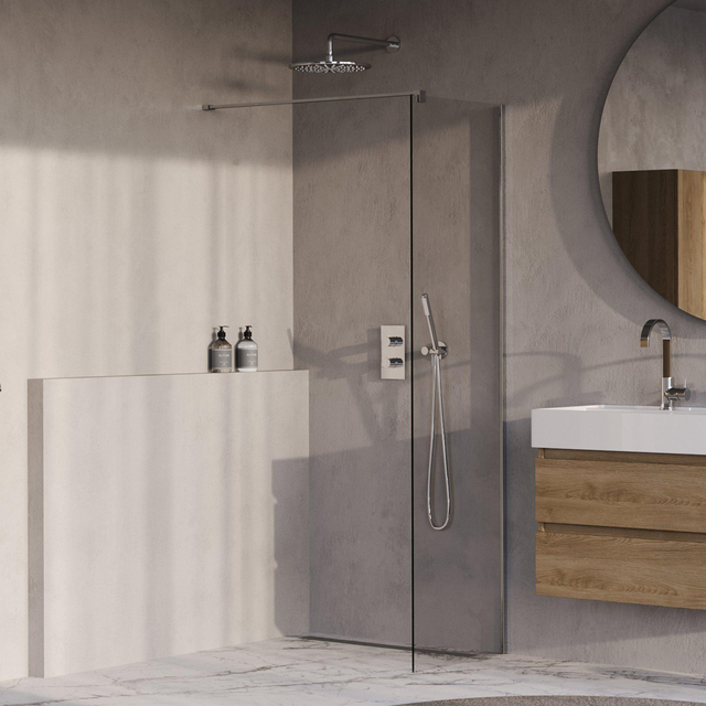 Brauer Oblivion Inloopdouche - 50x200cm - glascoating - helder glas - Chroom GS-OBI1H50200CE