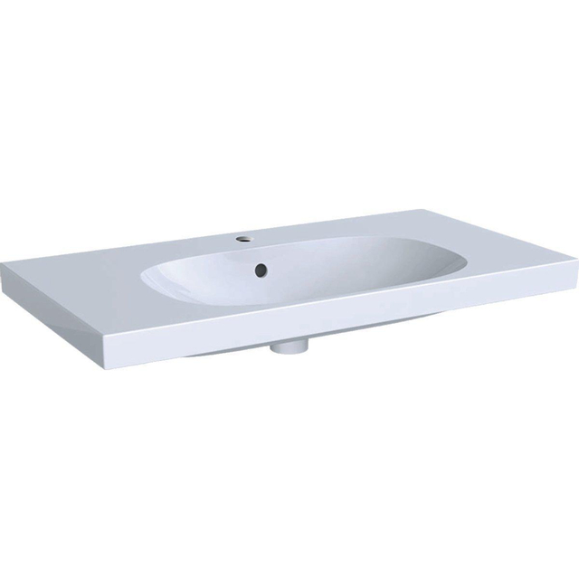 Geberit Acanto wastafel met kraangat met overloop 90x48.2x16.8cm wit 500623012 500.623.01.2