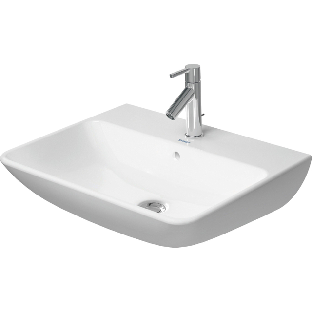 Duravit Me by starck wastafel 60x46 cm. 1x kraangat met overloop wit 2335600000