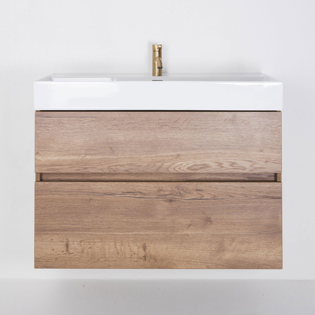 Saniclass Aurora Badmeubelset - 100cm - 2 lades - wastafel keramiek - 1 kraangat - wit - roble OUTLETSTORE SW1030707/SW915367/SW1030711
