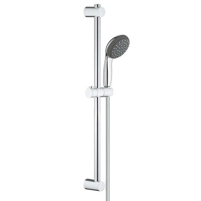 GROHE Vitalo Start 100 glijstangset - 60cm - ronde handdouche - 1 straalsoort - gladde doucheslang - chroom/zwart 27942000